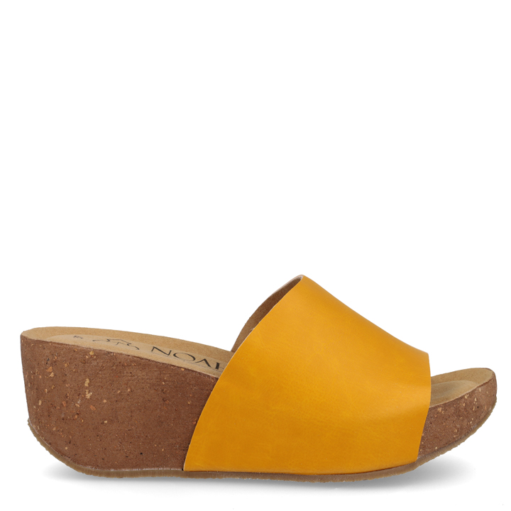 Sandali vegani con zeppa Rossella Ochre